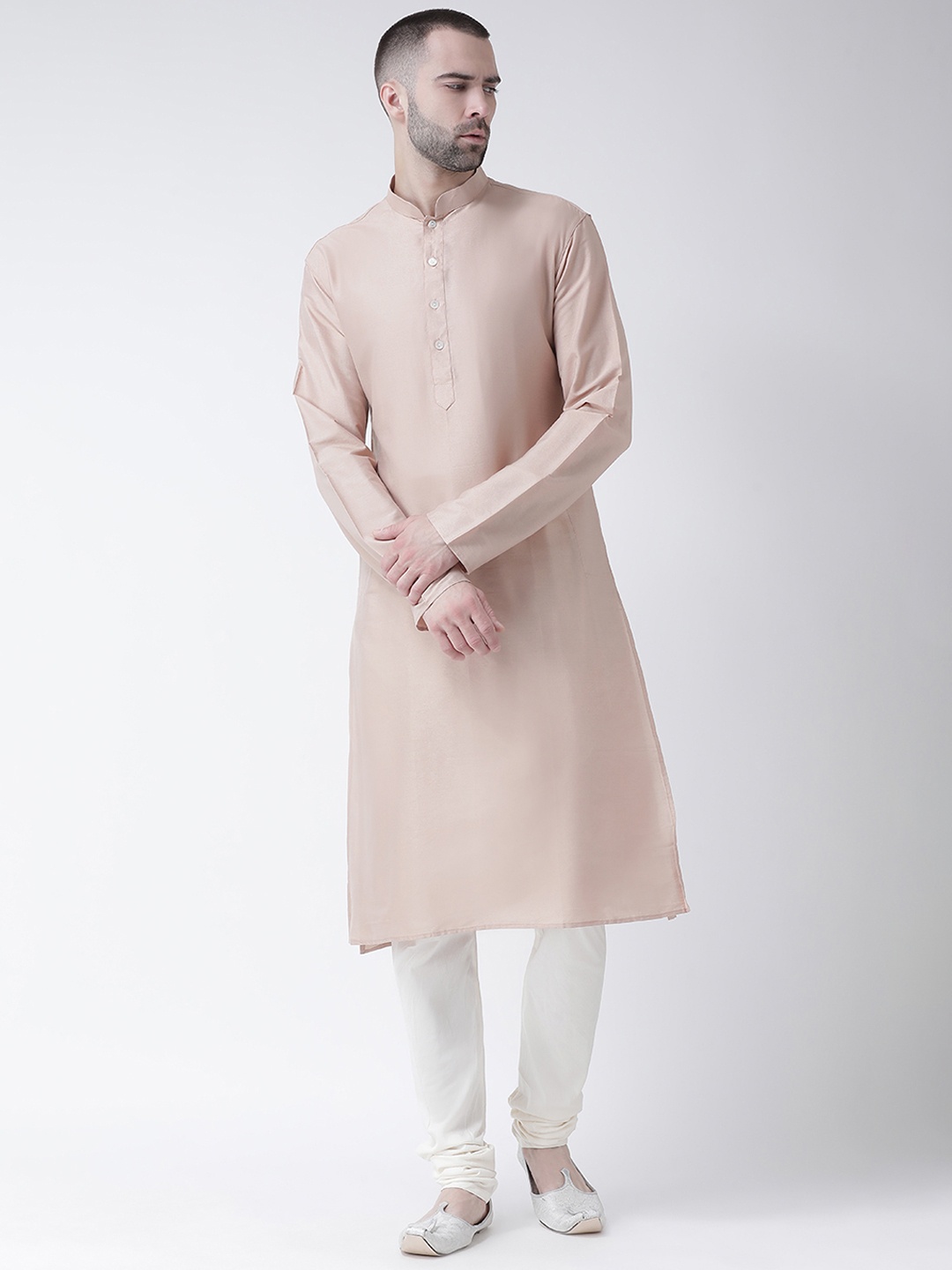 

KISAH Men Beige Solid Straight Kurta