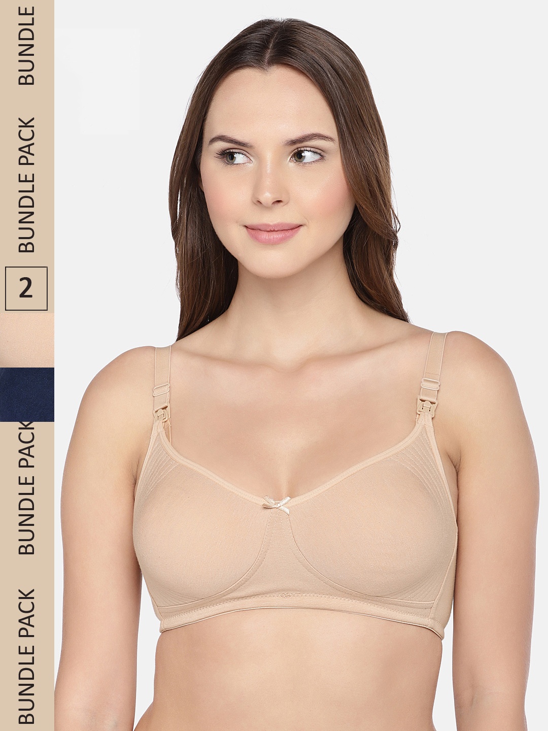 

Inner Sense Women Organic Cotton Antimicrobial Soft Feeding Bra (Pack of 2) IMB005A_5E, Beige