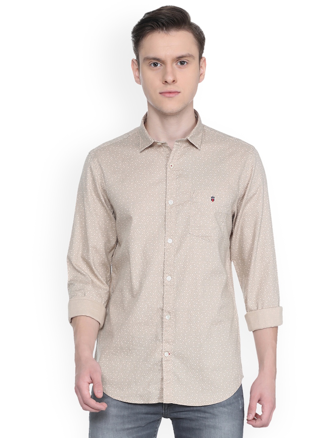 

Louis Philippe Sport Men Beige Slim Fit Printed Casual Shirt