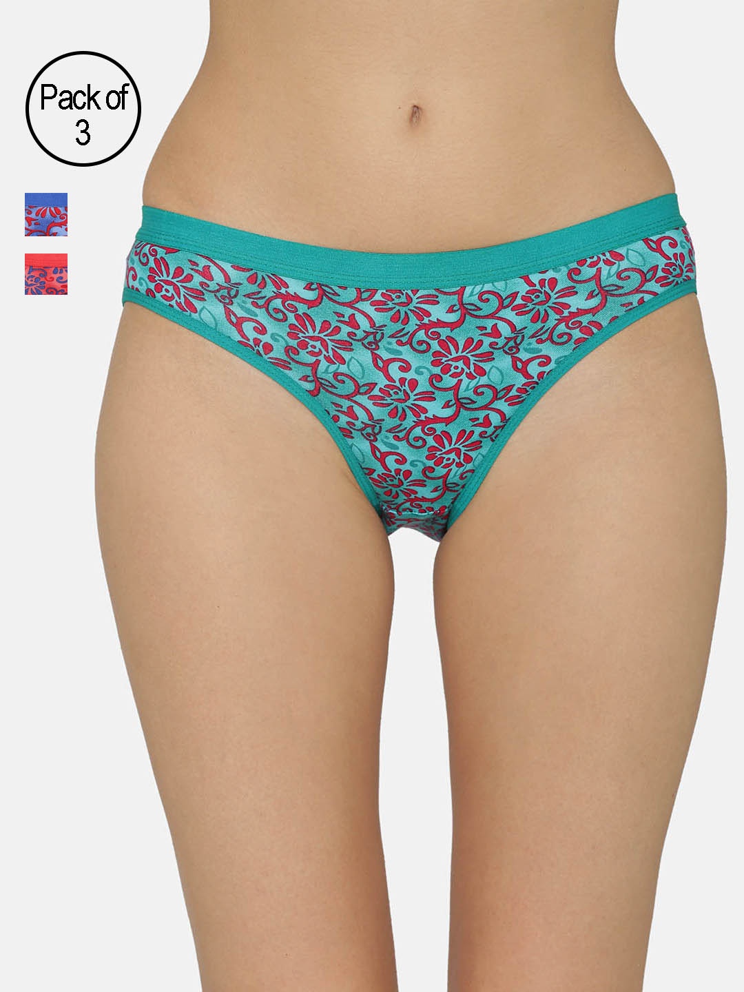 

ABELINO Women Pack of 3 Assorted Bikini Briefs PANTYPRINT1
