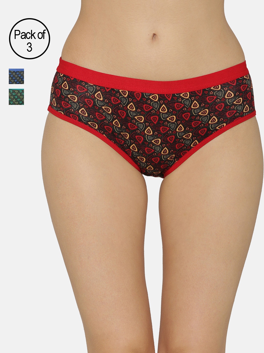 

ABELINO Women Pack of 3 Assorted Bikini Briefs PANTYPRINT2