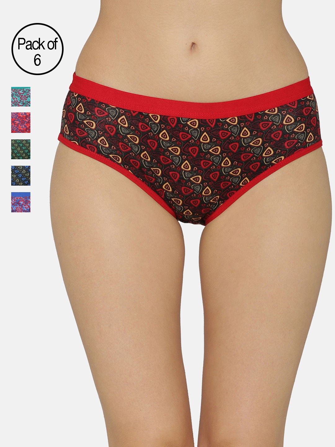 

ABELINO Women Pack of 6 Assorted Bikini Briefs PANTYPRINT1+2