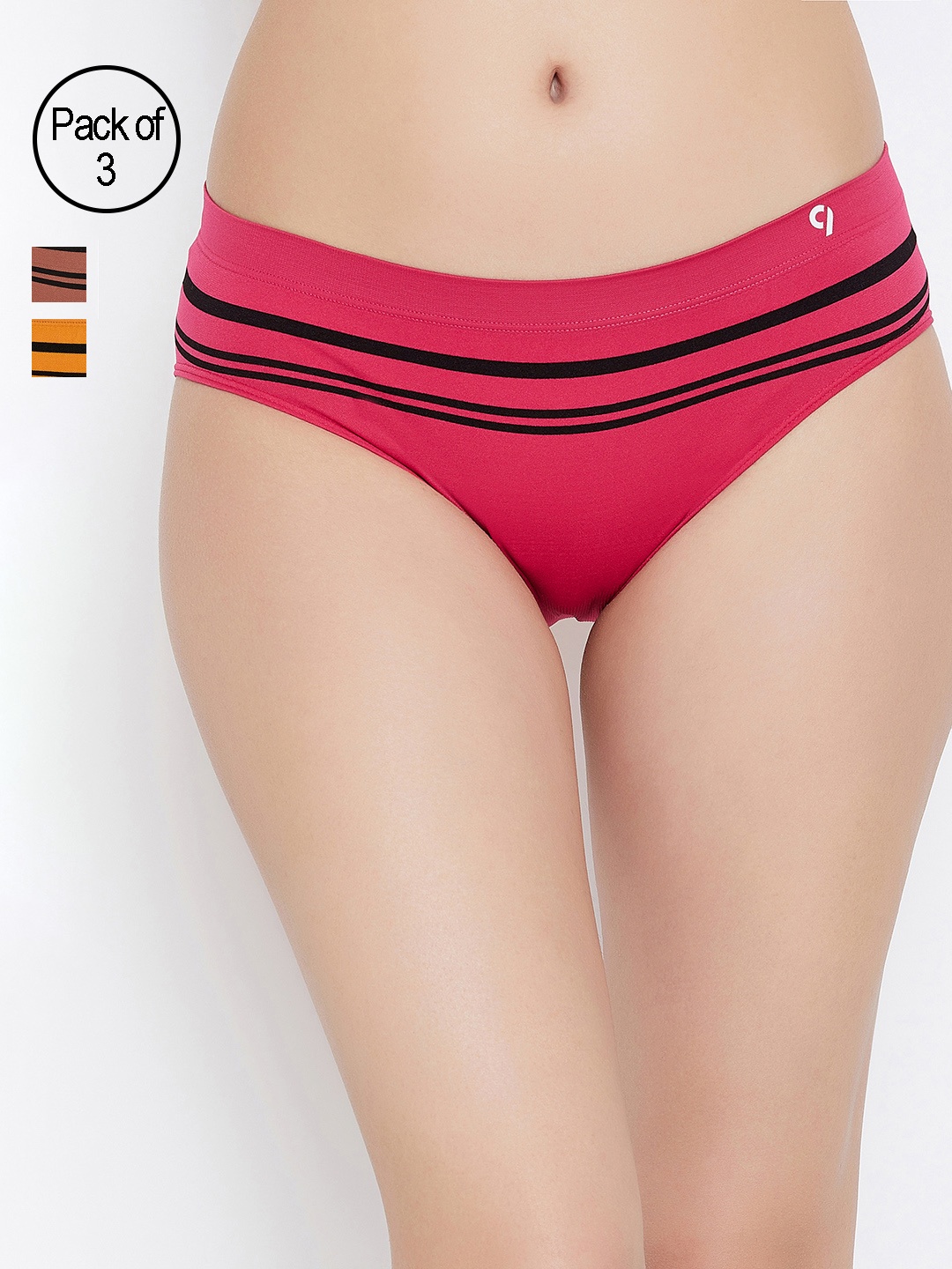 

C9 AIRWEAR Seamless Women Pack of 3 Assorted Briefs, Pink