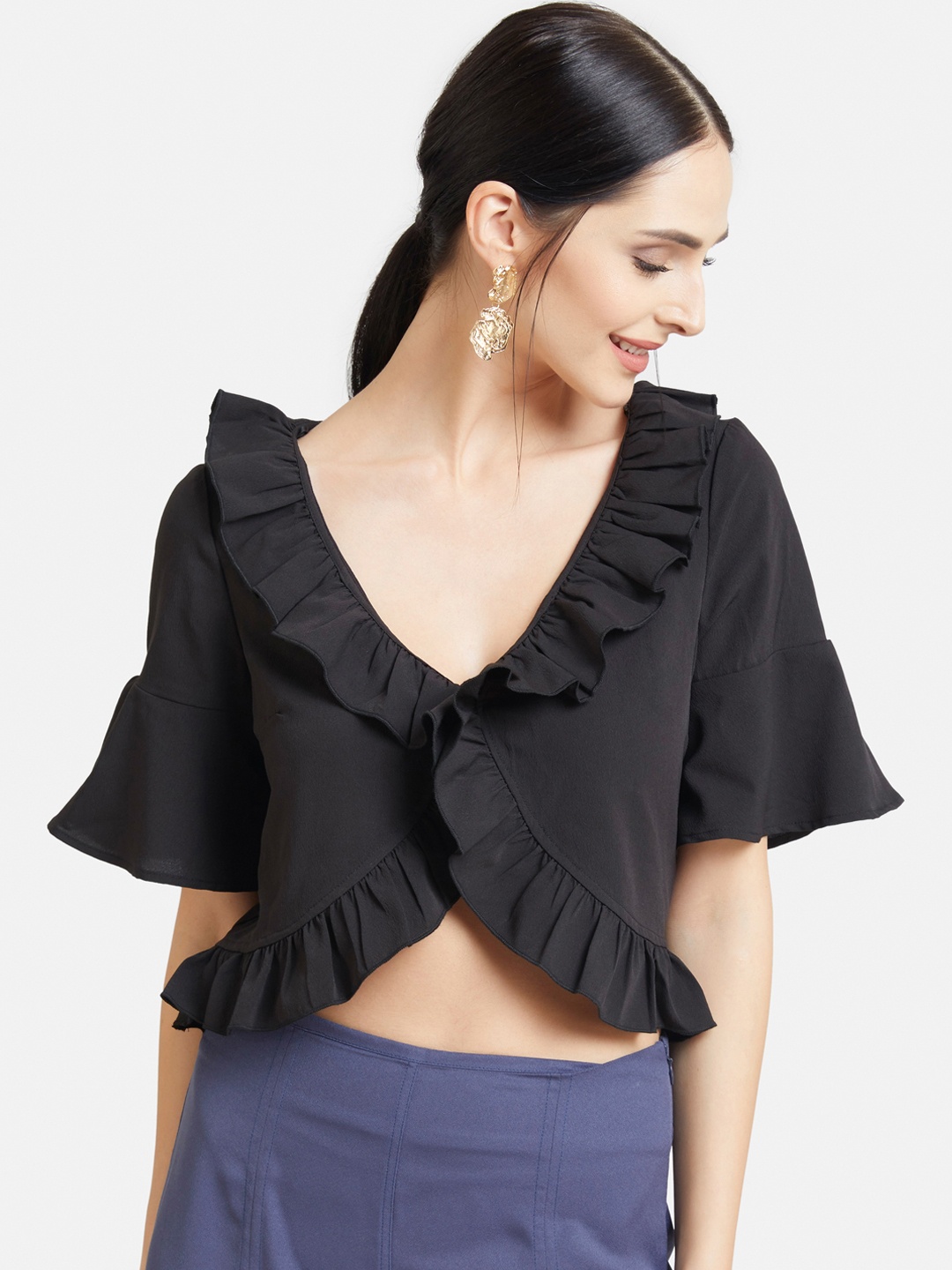 

Kazo Women Black Solid Top