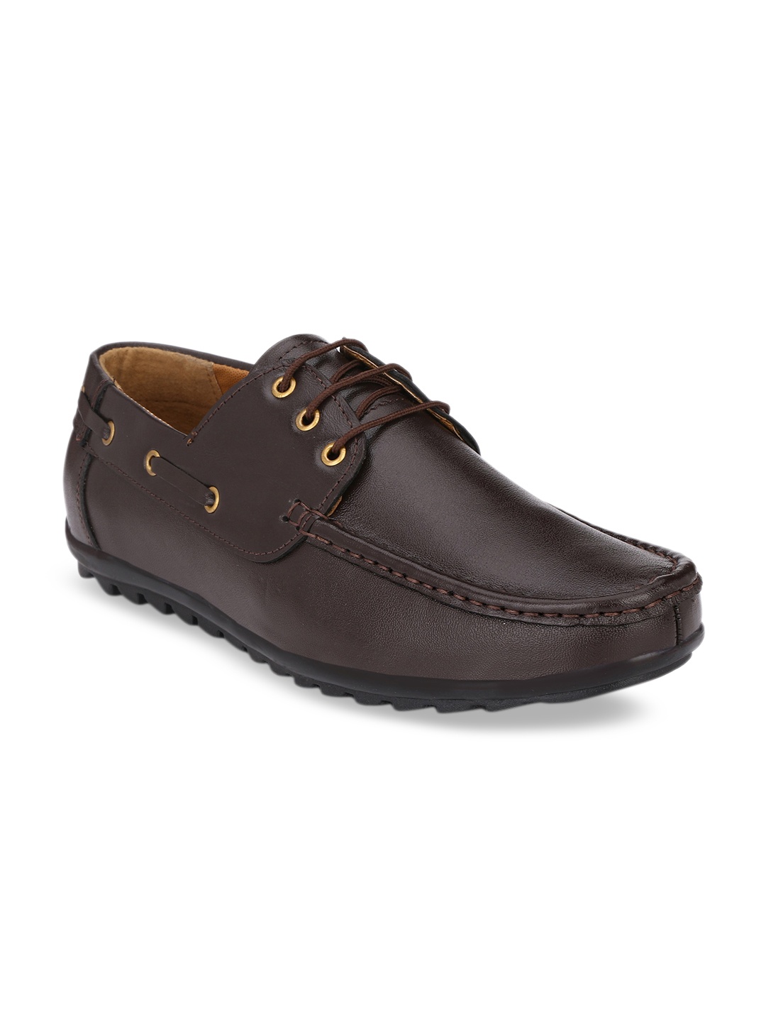 

John Karsun Men Brown Leather Boat Shoes
