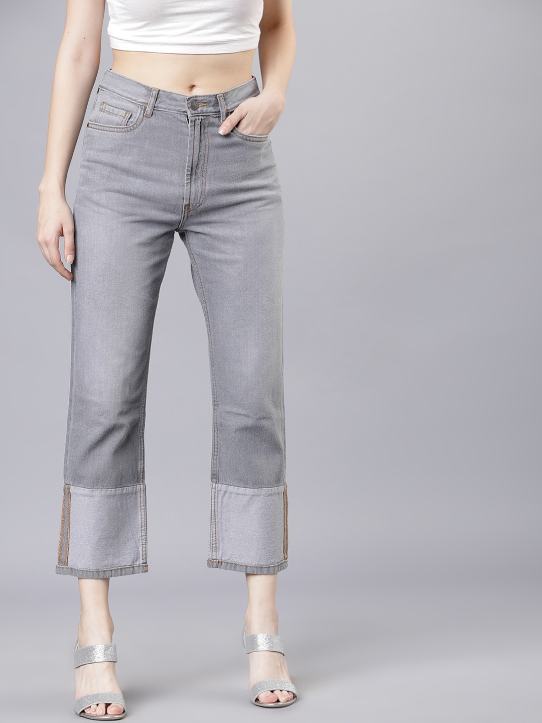 

Tokyo Talkies Women Grey Slim Fit Mid-Rise Clean Look Jeans