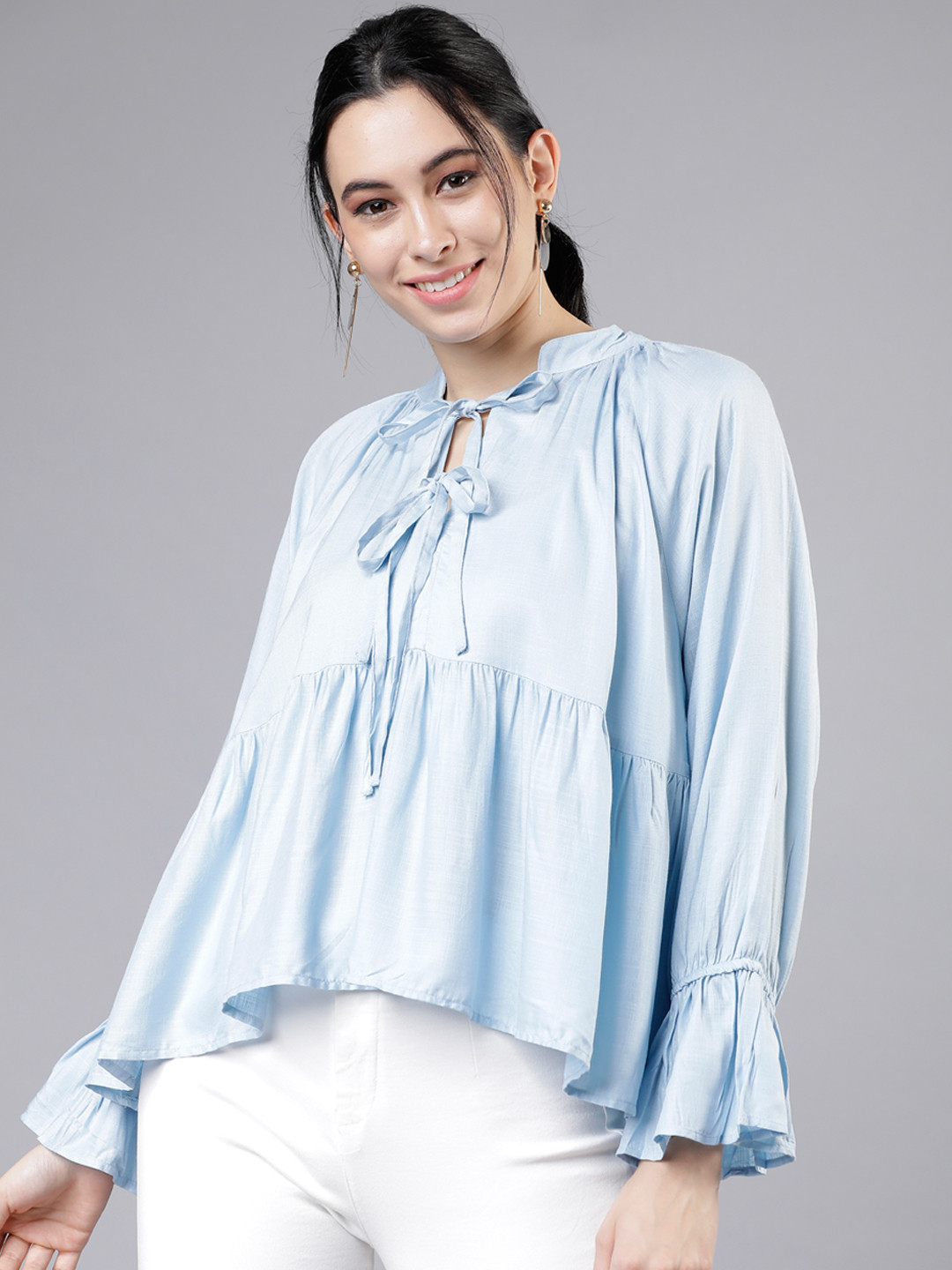 

Tokyo Talkies Women Blue Solid Top