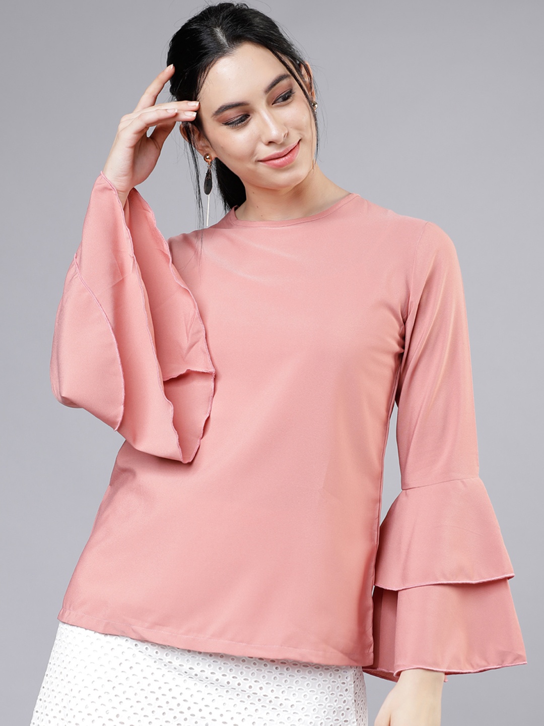 

Tokyo Talkies Women Pink Solid Top