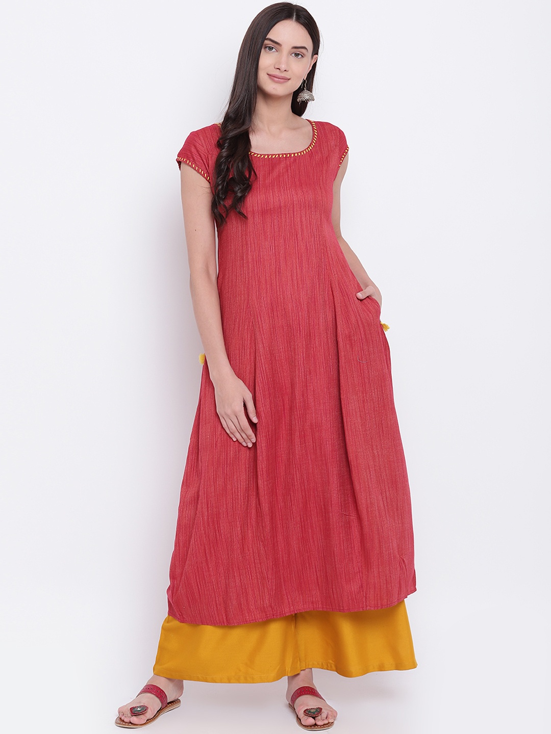 

Be Indi Women Maroon A-Line Kurta