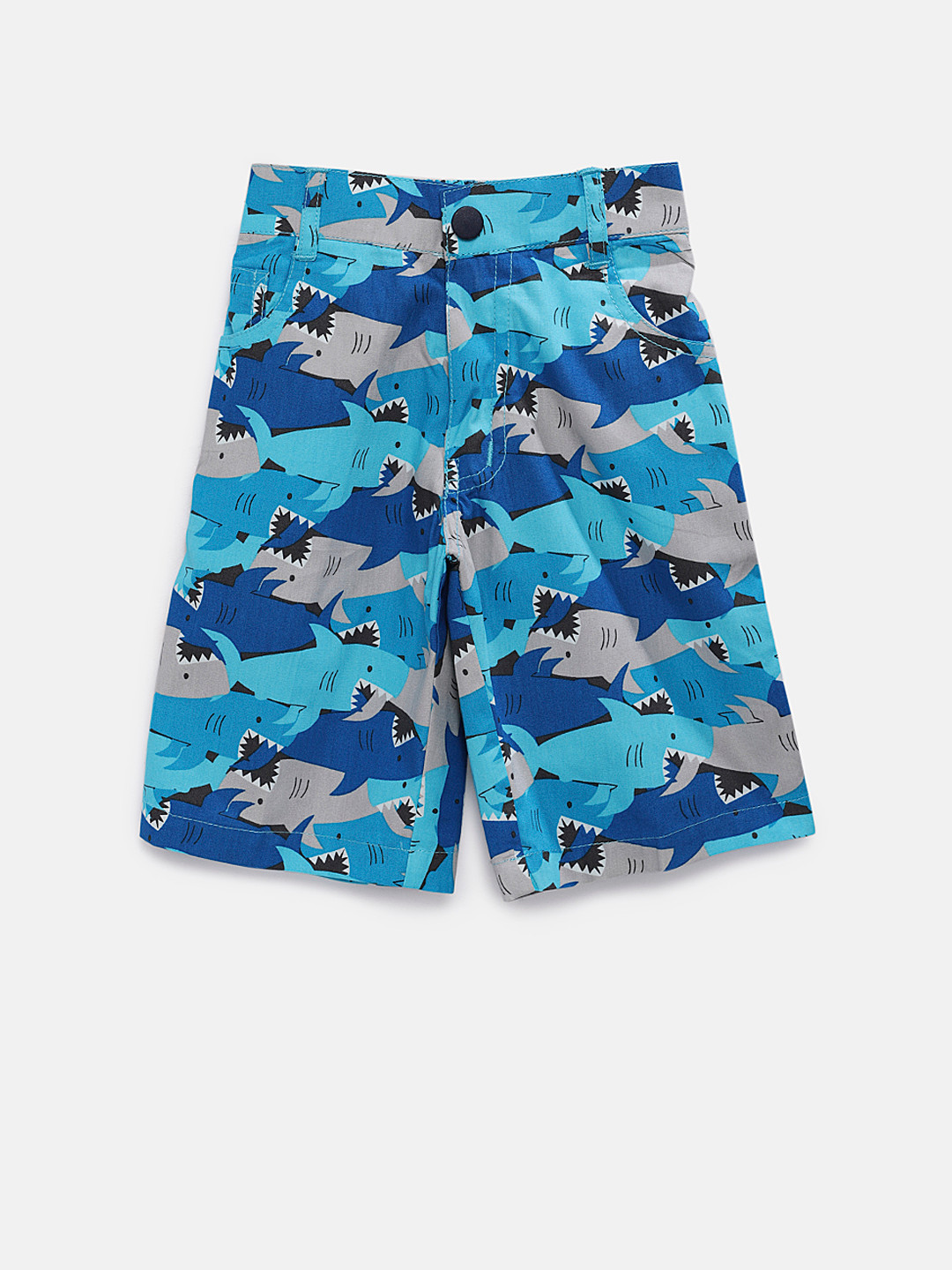 

RIKIDOOS Boys Blue Printed Regular Fit Regular Shorts