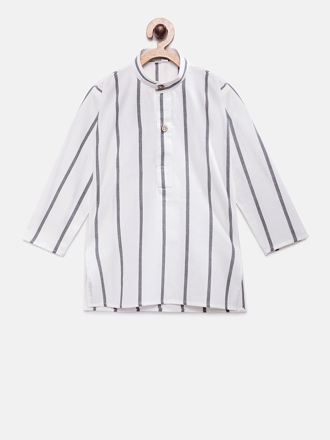 

RIKIDOOS Boys White Striped Straight Kurta