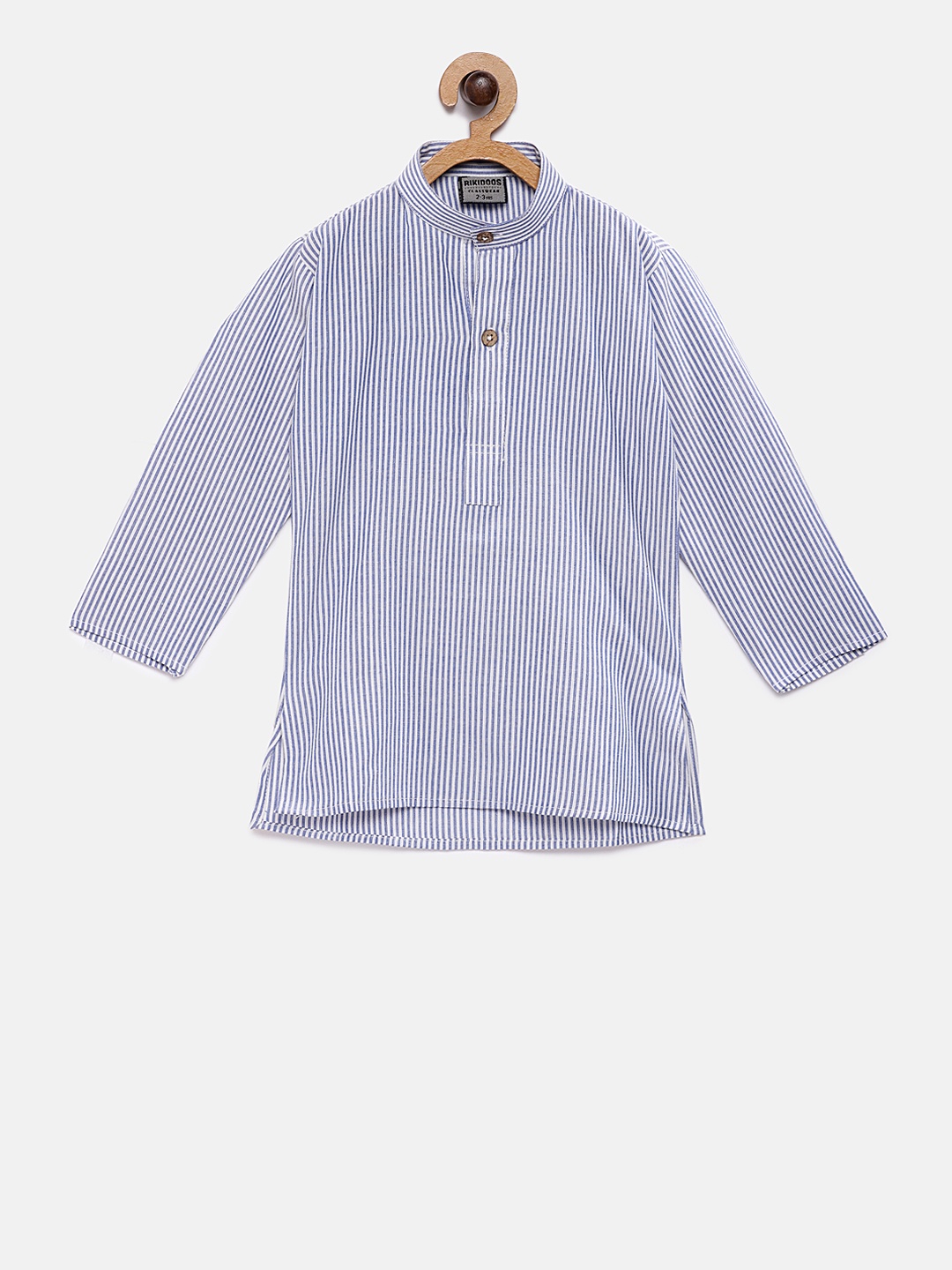 

RIKIDOOS Boys Blue Striped Straight Kurta