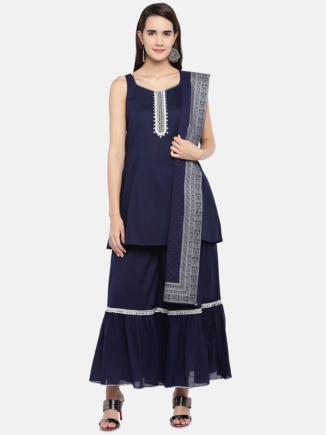 

Globus Women Blue Solid A-Line Kurta