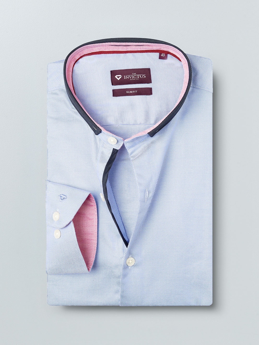 

INVICTUS Blue Striped Slim Fit Formal Shirt