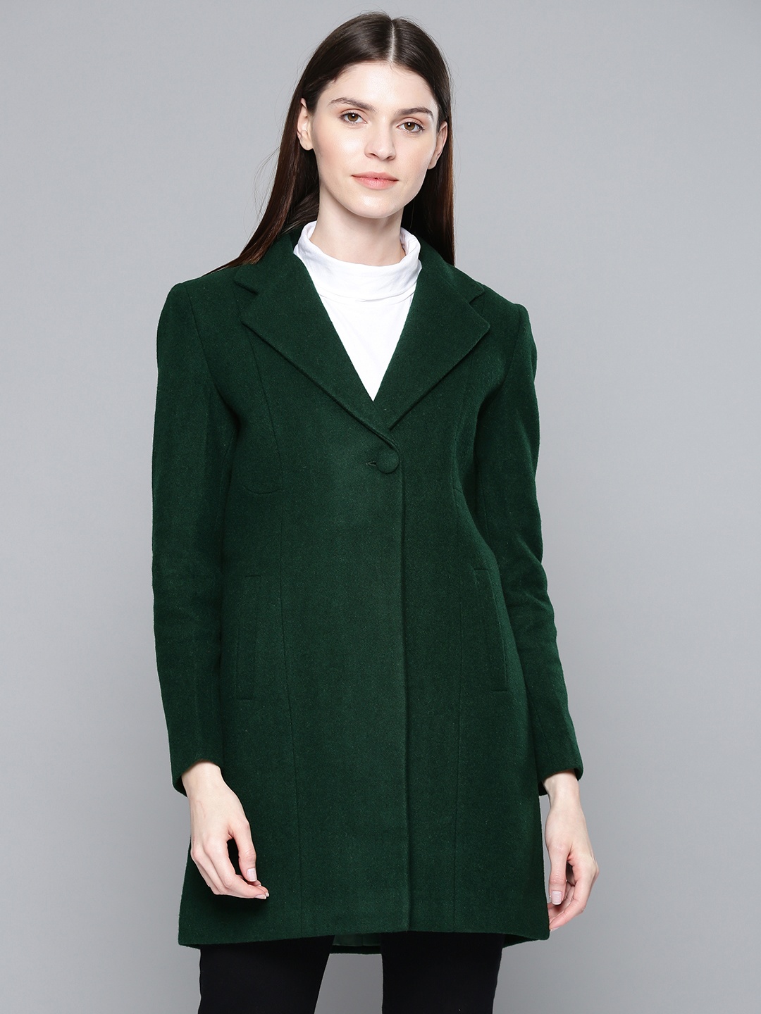 

Chemistry Edition Women Green Longline Over Coat