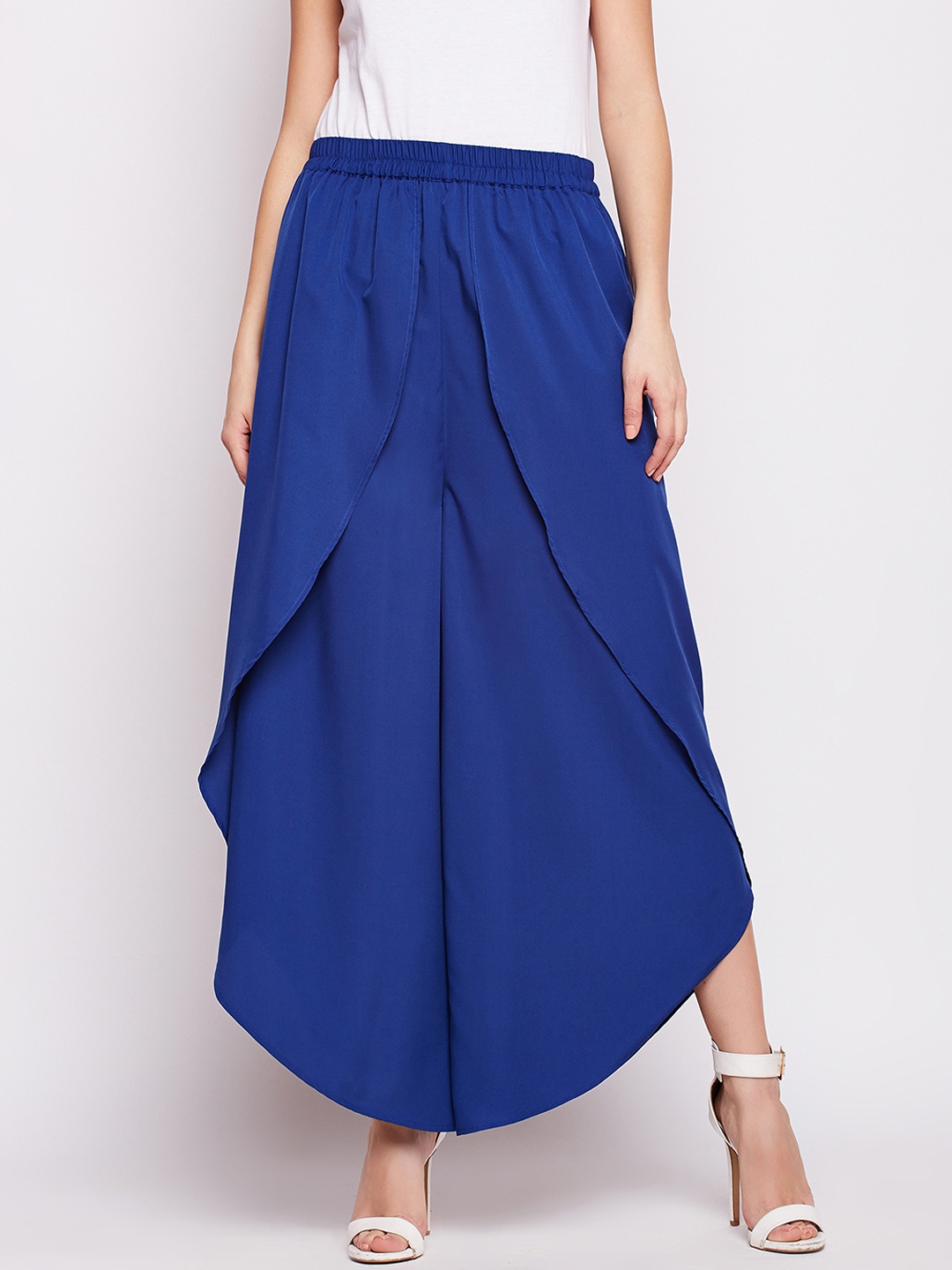 

FABNEST Women Blue Solid Harem Pants