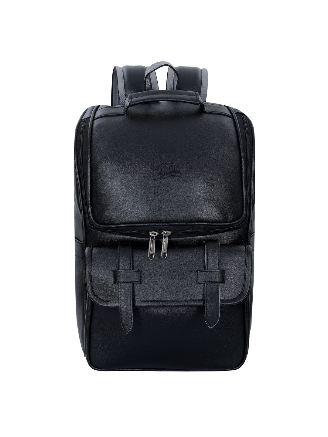 

Leather World Unisex Black & Black Solid Backpack