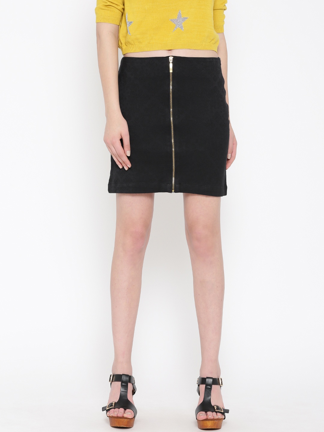 

Tokyo Talkies Black Mini Pencil Skirt