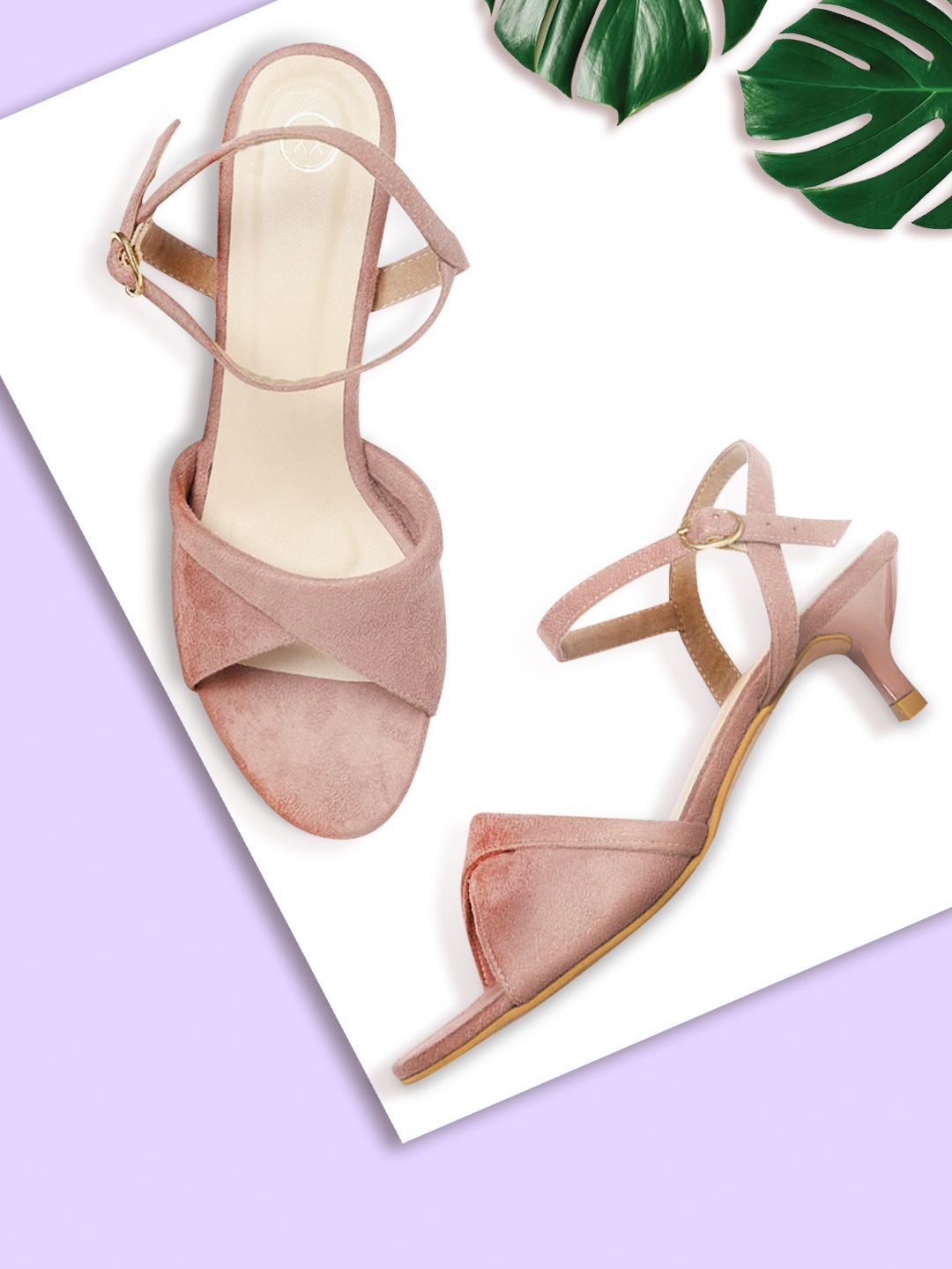 

20Dresses Women Pink Solid Kitten Heels