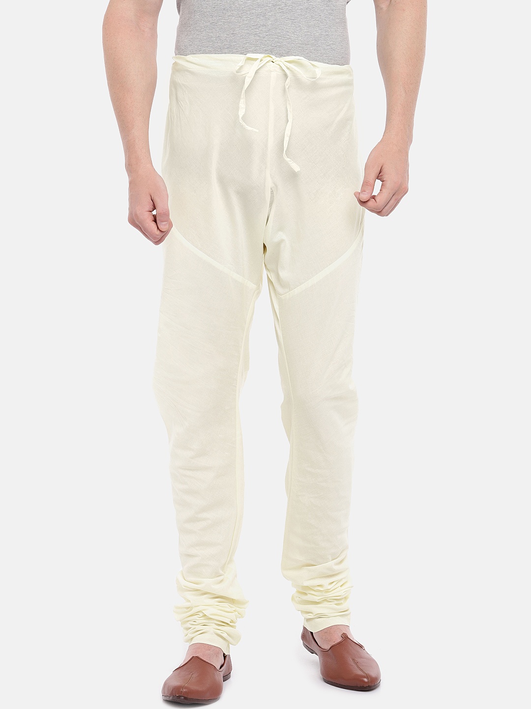 

Ethnicity Men Cream-Coloured Churidar