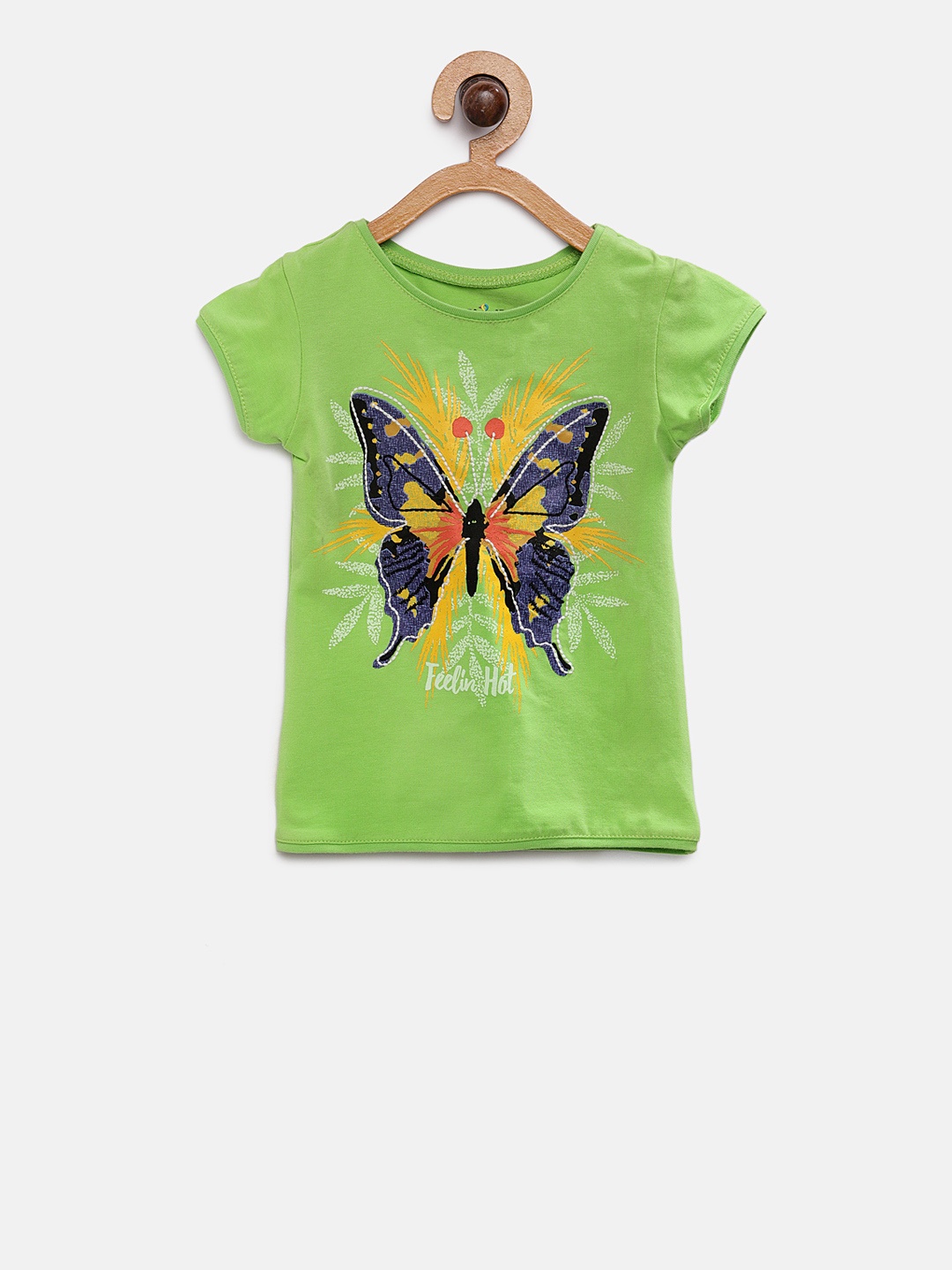 

TALES & STORIES Girls Green Printed Round Neck T-shirt