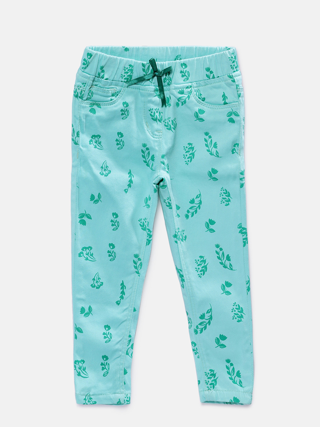 

TALES & STORIES Girls Sea Green Printed Jeggings