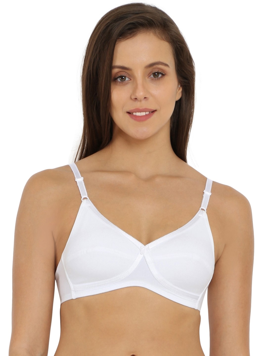 

Jockey Wirefree Non Padded Cotton Medium Coverage Cross Over Everyday Bra-1242, White