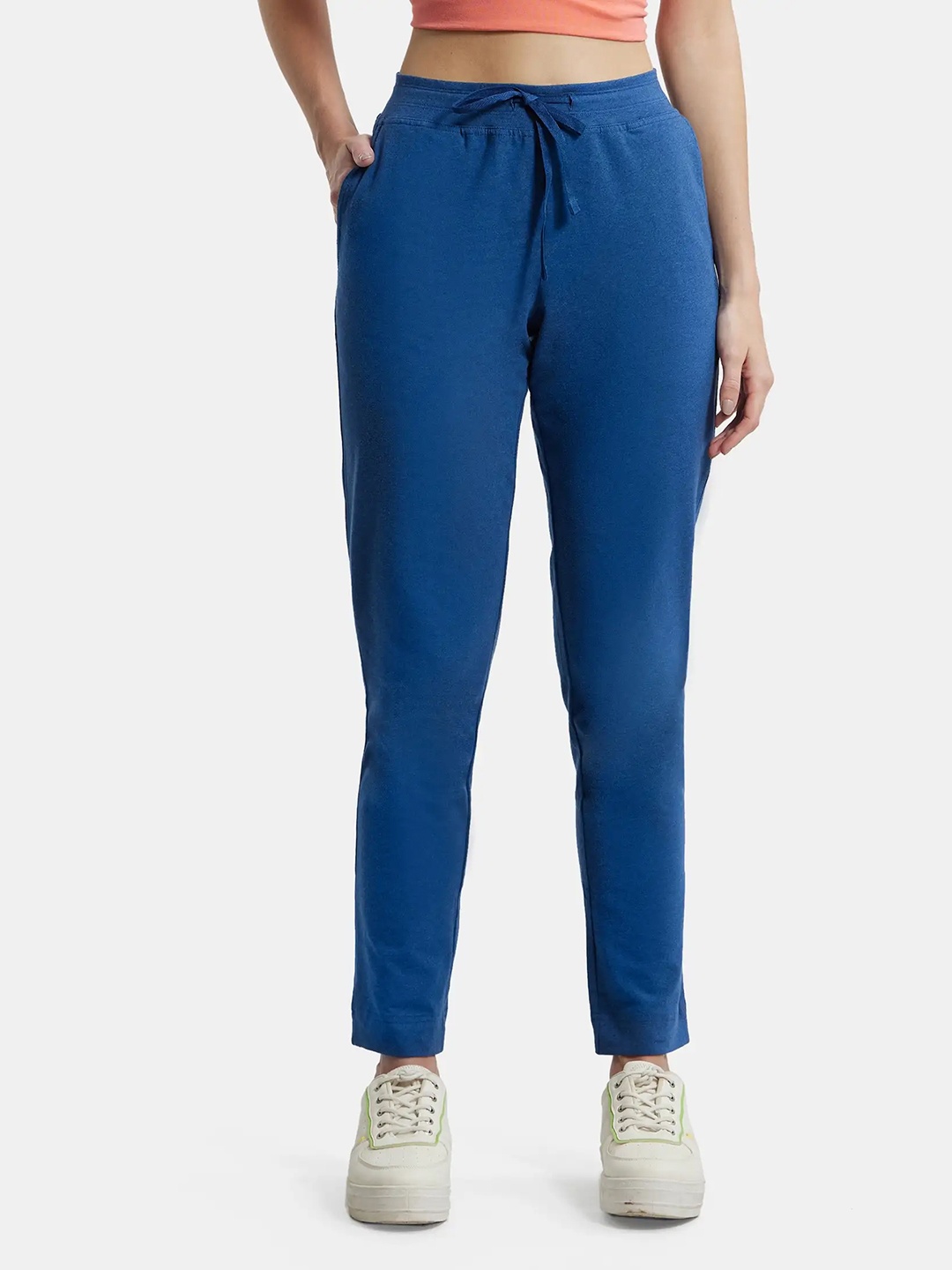 

Jockey Super Combed Cotton Stretch Slim Fit Trackpants -1301, Blue