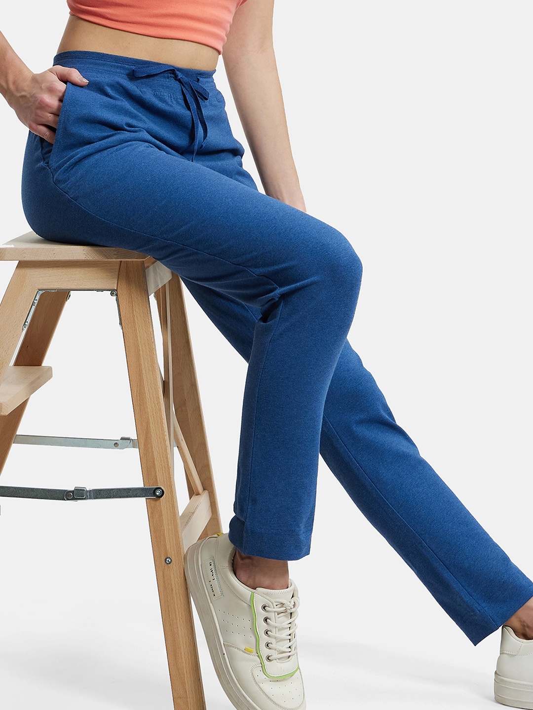 

Jockey Super Combed Cotton Stretch Slim Fit Trackpants -1301, Navy blue