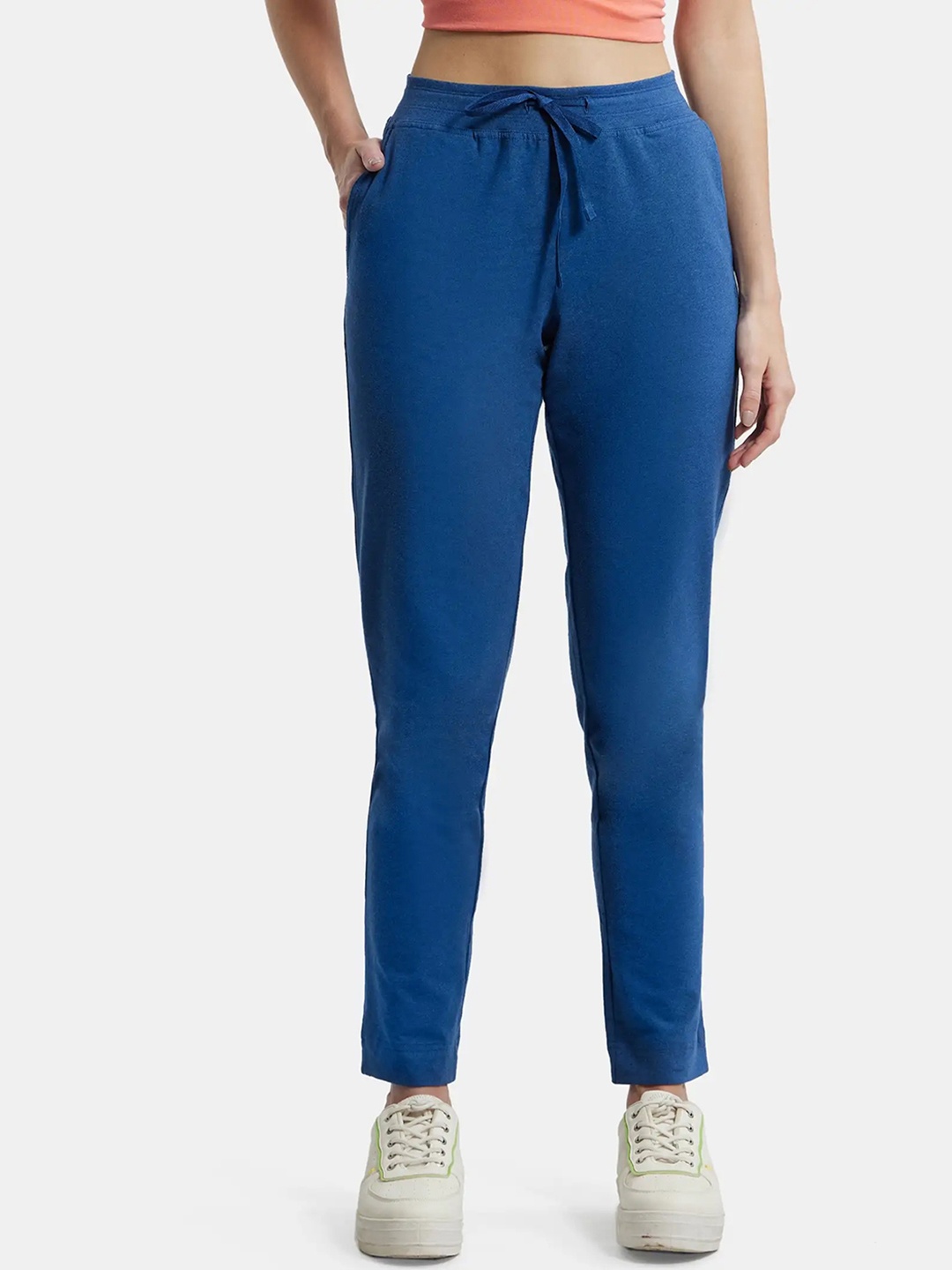 

Jockey Super Combed Cotton Stretch Slim Fit Trackpants -1301, Blue
