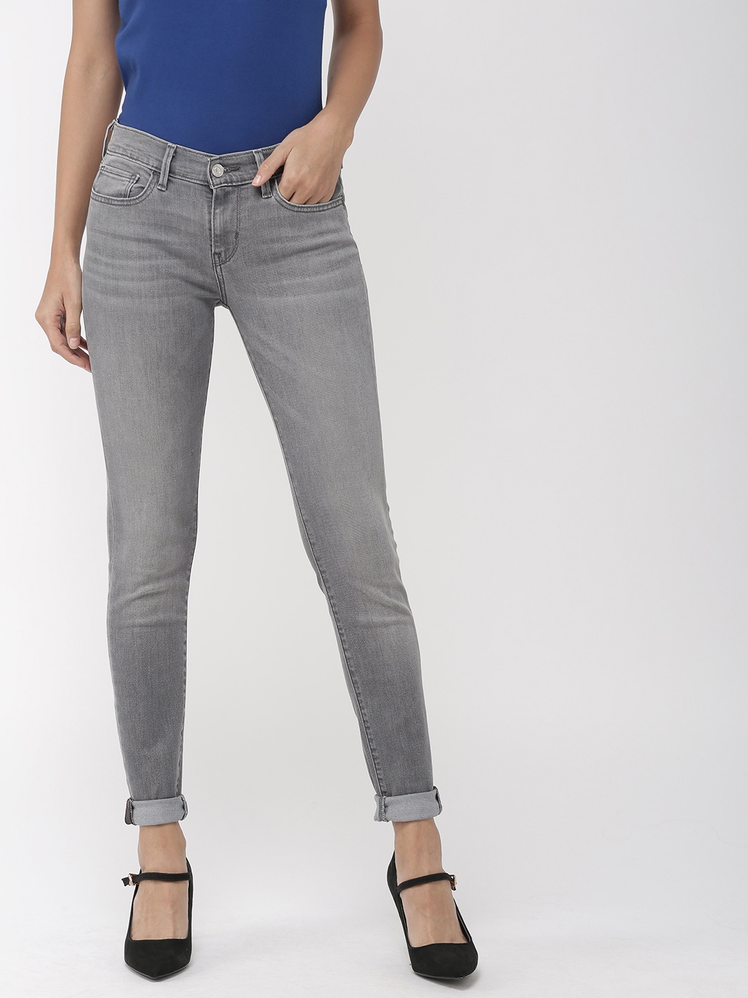 

Levis Women Grey Super Skinny Fit Mid-Rise Clean Look Stretchable Jeans 710