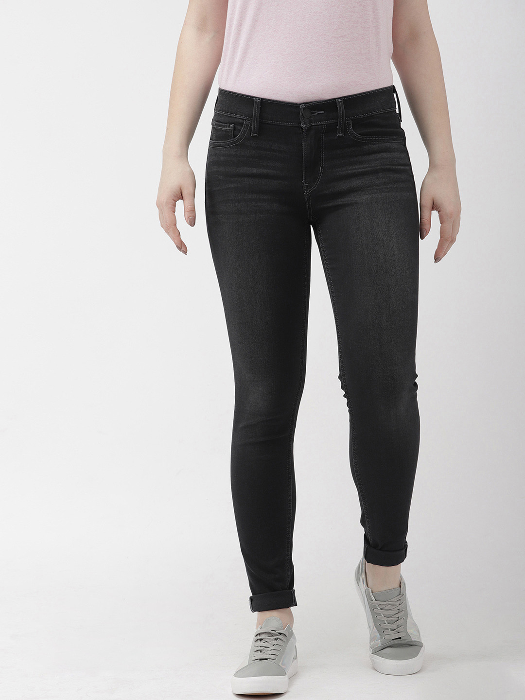 

Levis Women Black 710 Super Skinny Fit Mid-Rise Clean Look Stretchable Jeans