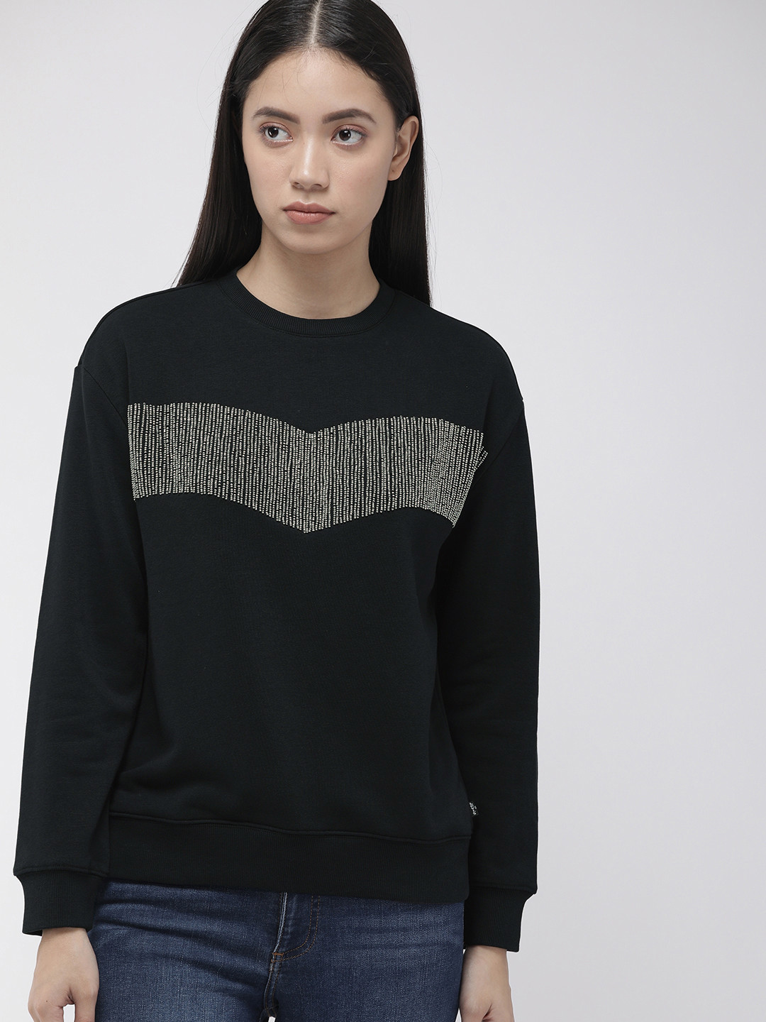 

Levis Women Black Solid Sweatshirt