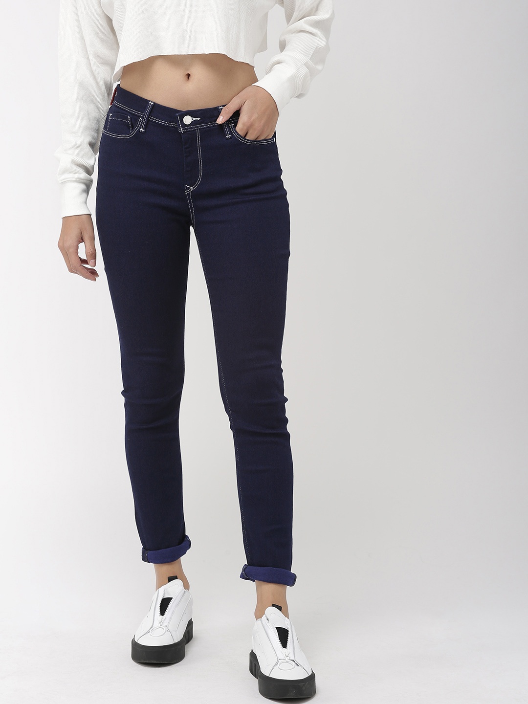 

Levis Women Blue Redloop Skinny Fit Mid-Rise Clean Look Stretchable Jeans 711
