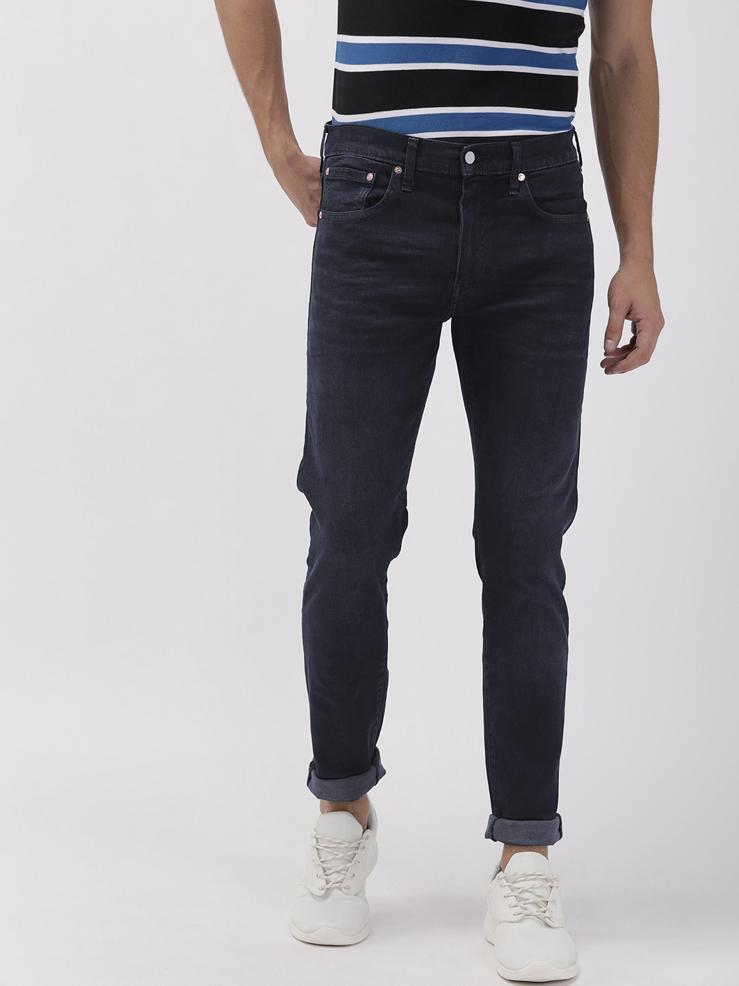 

Levis Men Blue 512 Slim Tapered Fit Mid-Rise Clean Look Stretchable Jeans