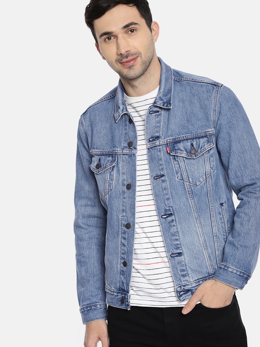 

Levis Men Blue Washed Denim Jacket