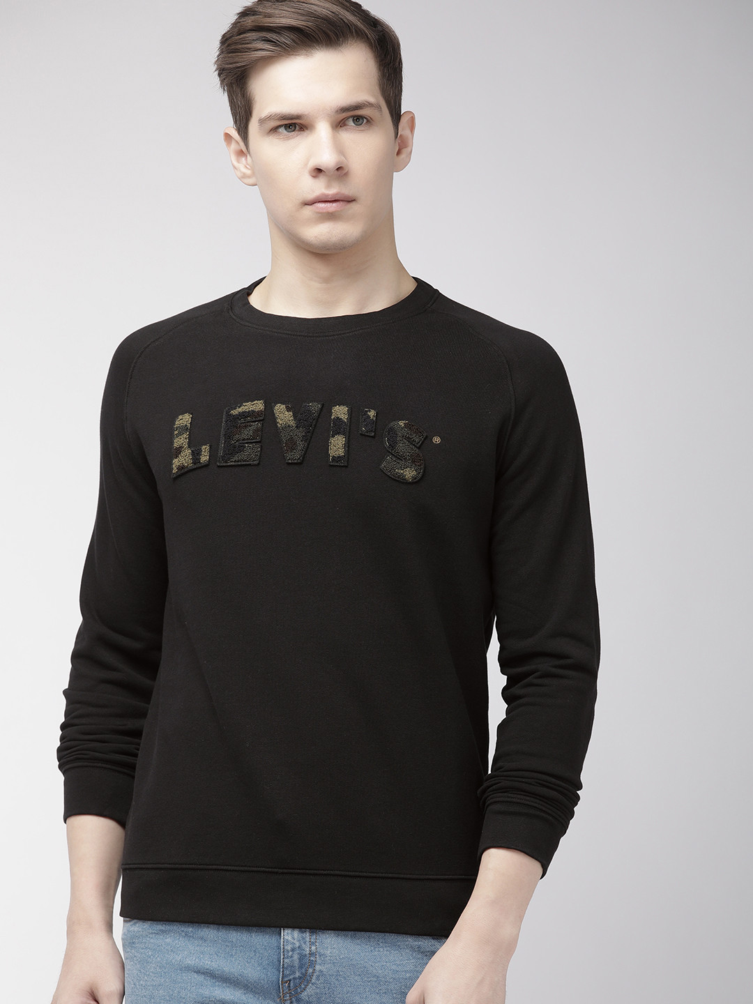 

Levis Men Black Embroidered Sweatshirt