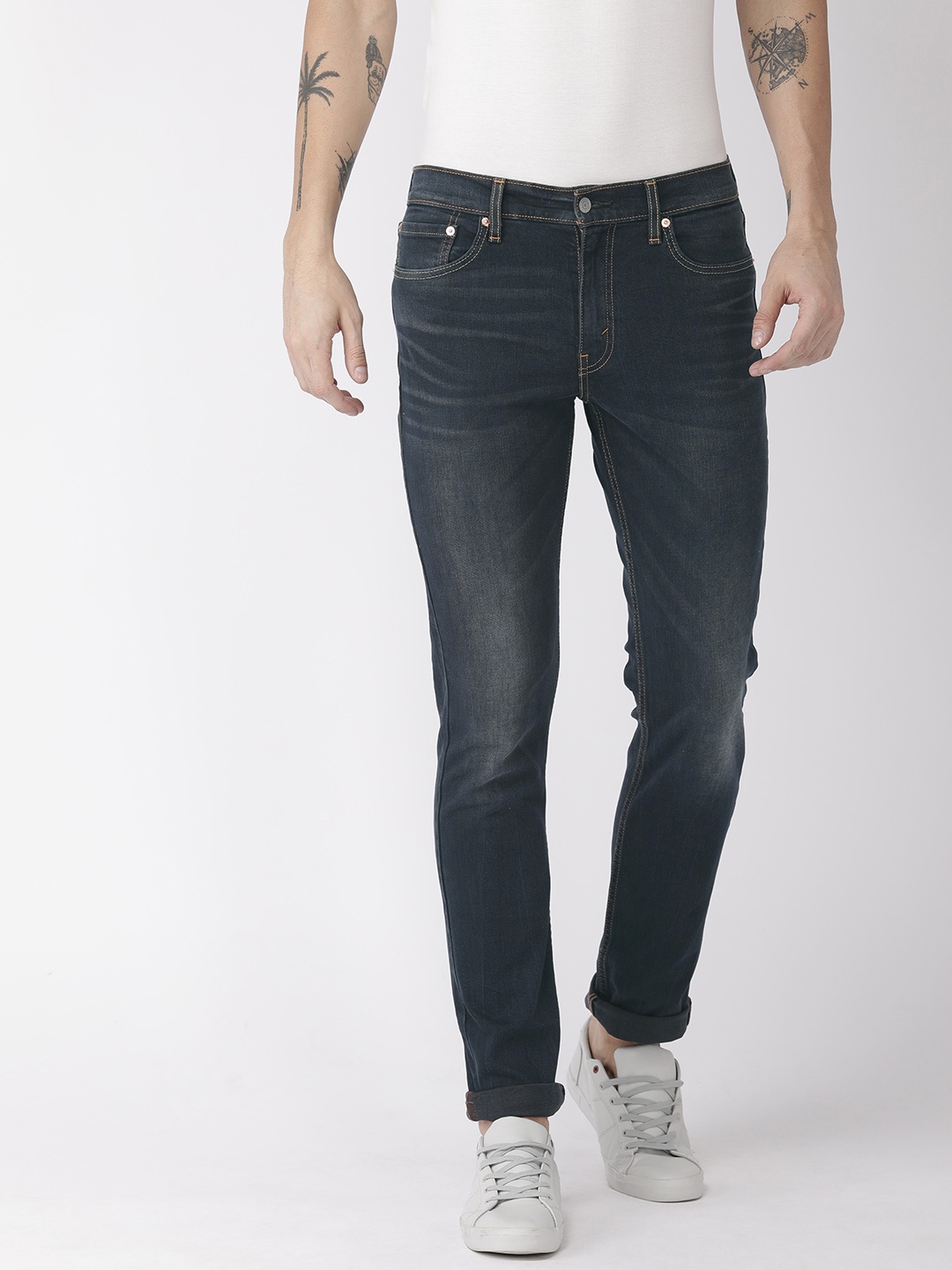 

Levis Men Blue Slim Taper Fit Mid-Rise Clean Look Stretchable Jeans 512