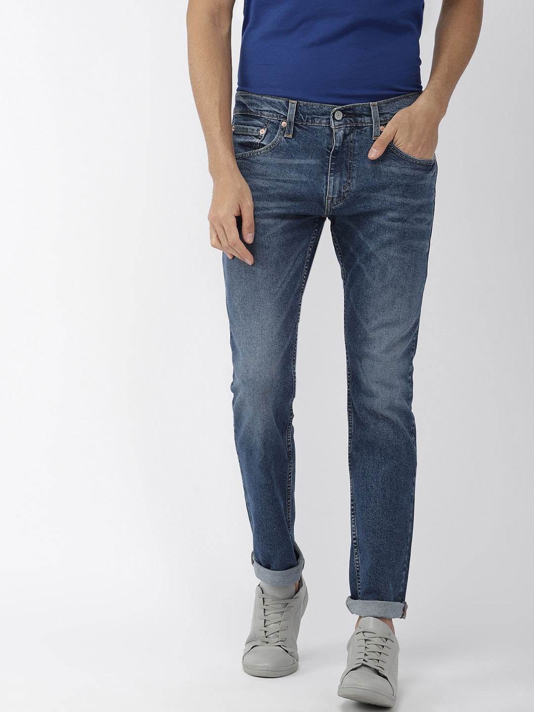 

Levis Men Blue Skinny Straight Fit Low-Rise Clean Look Stretchable Jeans 65504