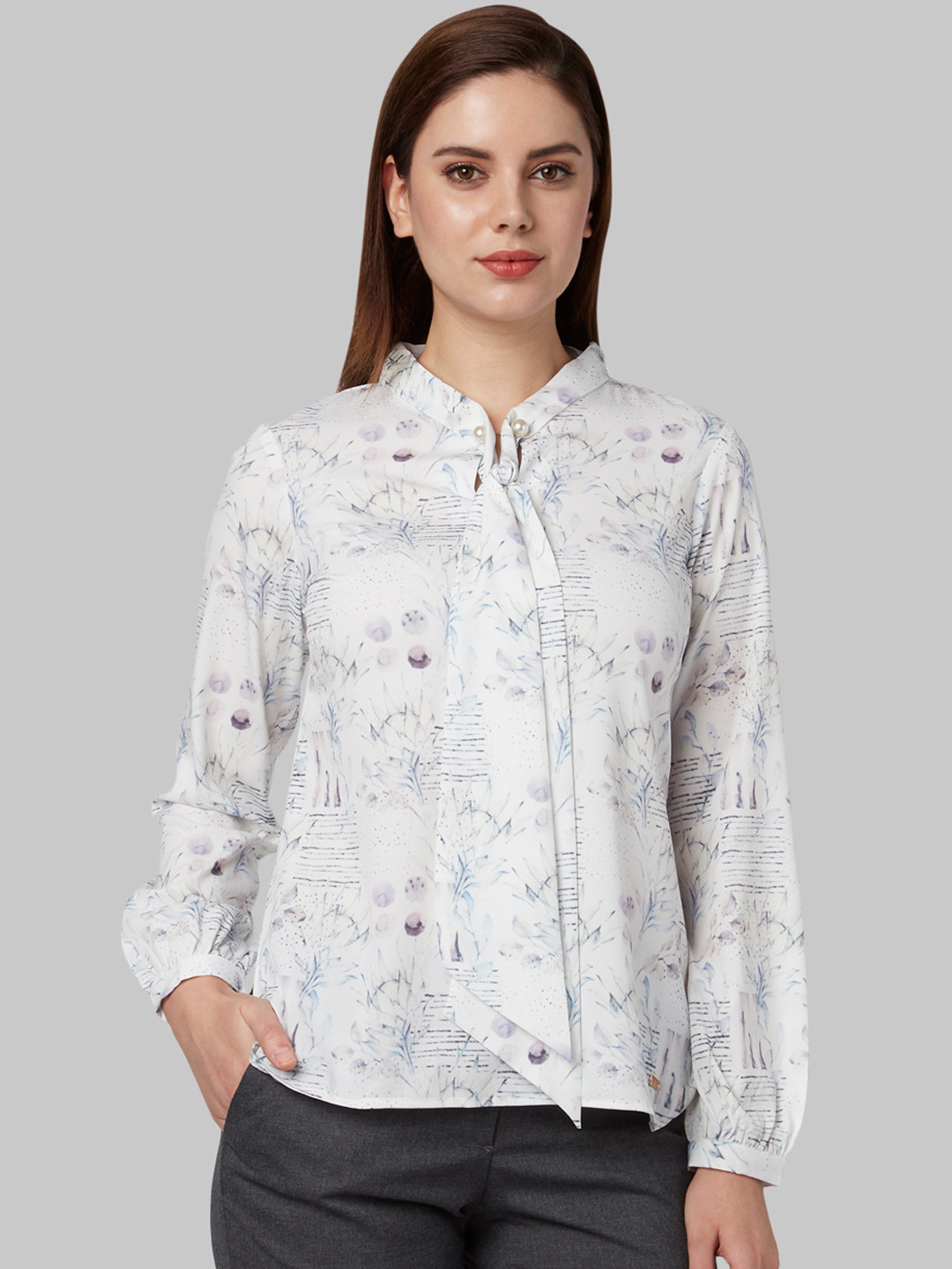

Park Avenue Women White Printed A-Line Top