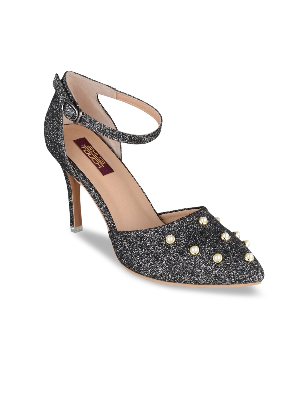 

SHUZ TOUCH Women Grey Embellished Heels