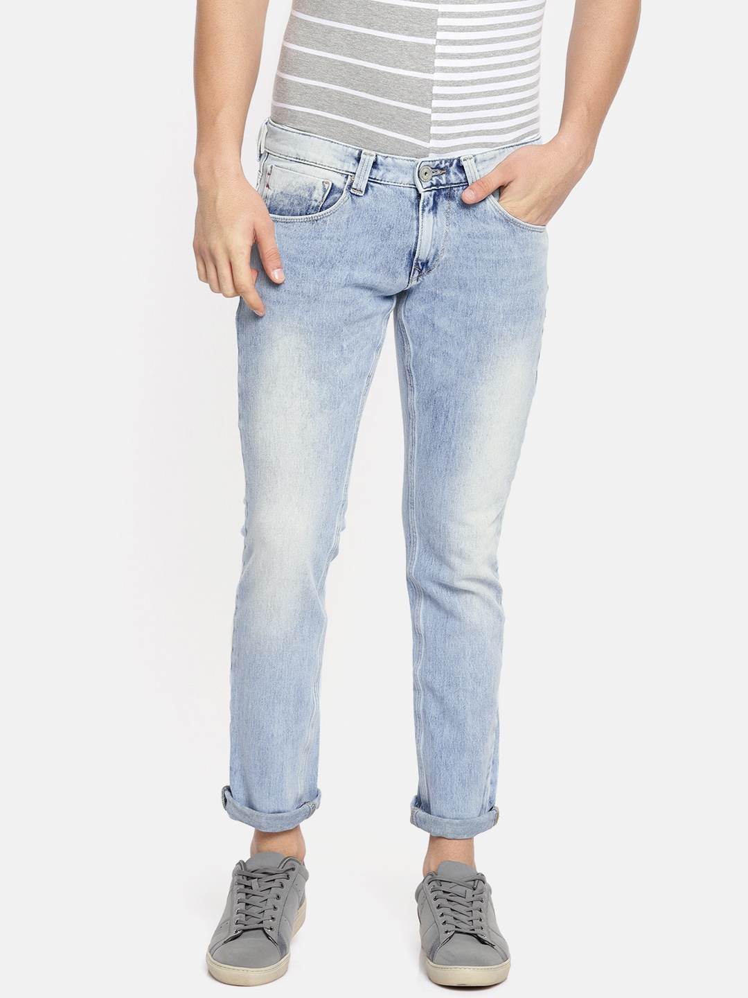 

SPYKAR Men Blue Skinny Fit Low-Rise Clean Look Stretchable Jeans