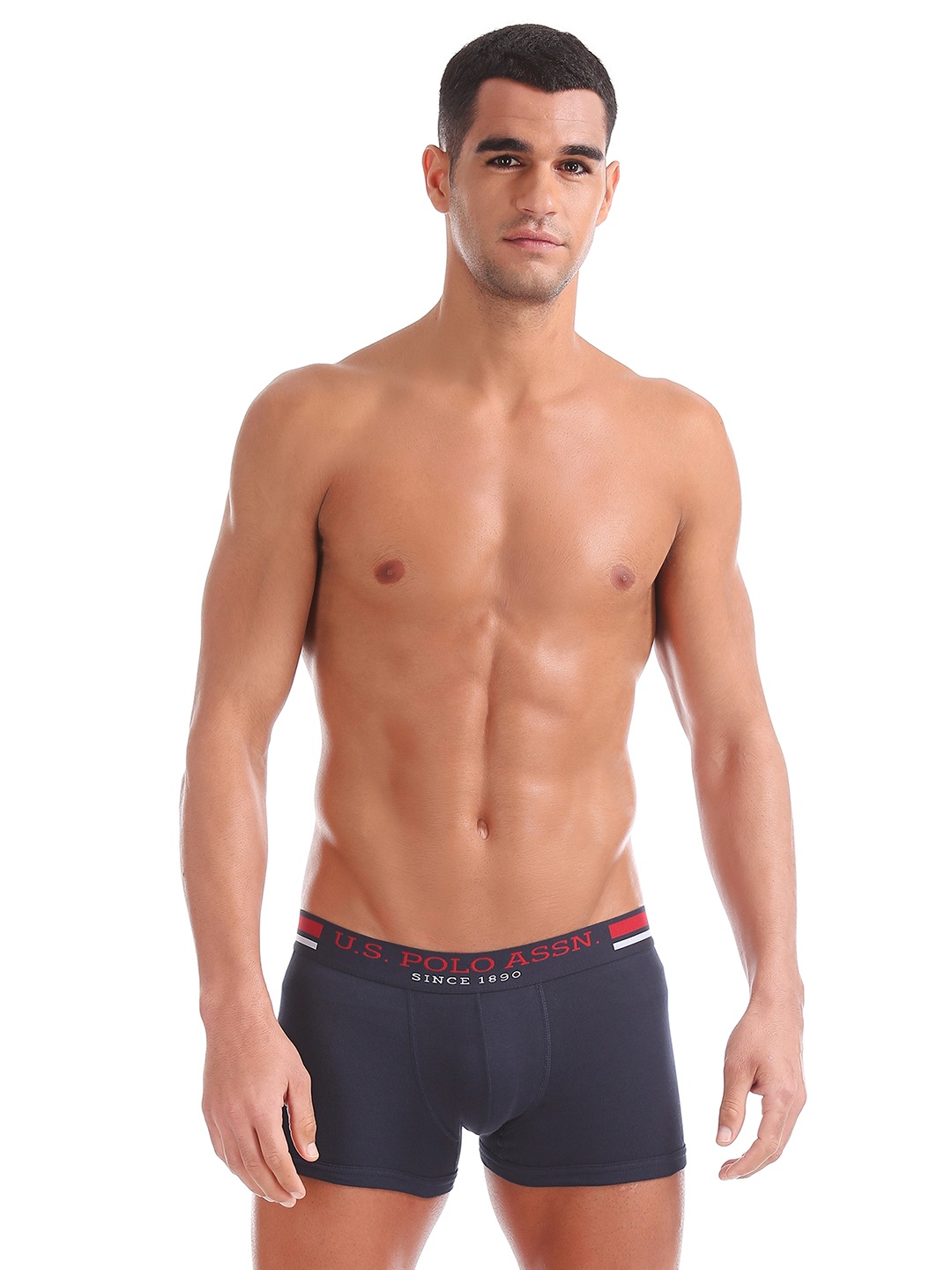 

U.S. Polo Assn. Men Navy Blue Solid Comfort Fit Trunks I641-195-P1-S
