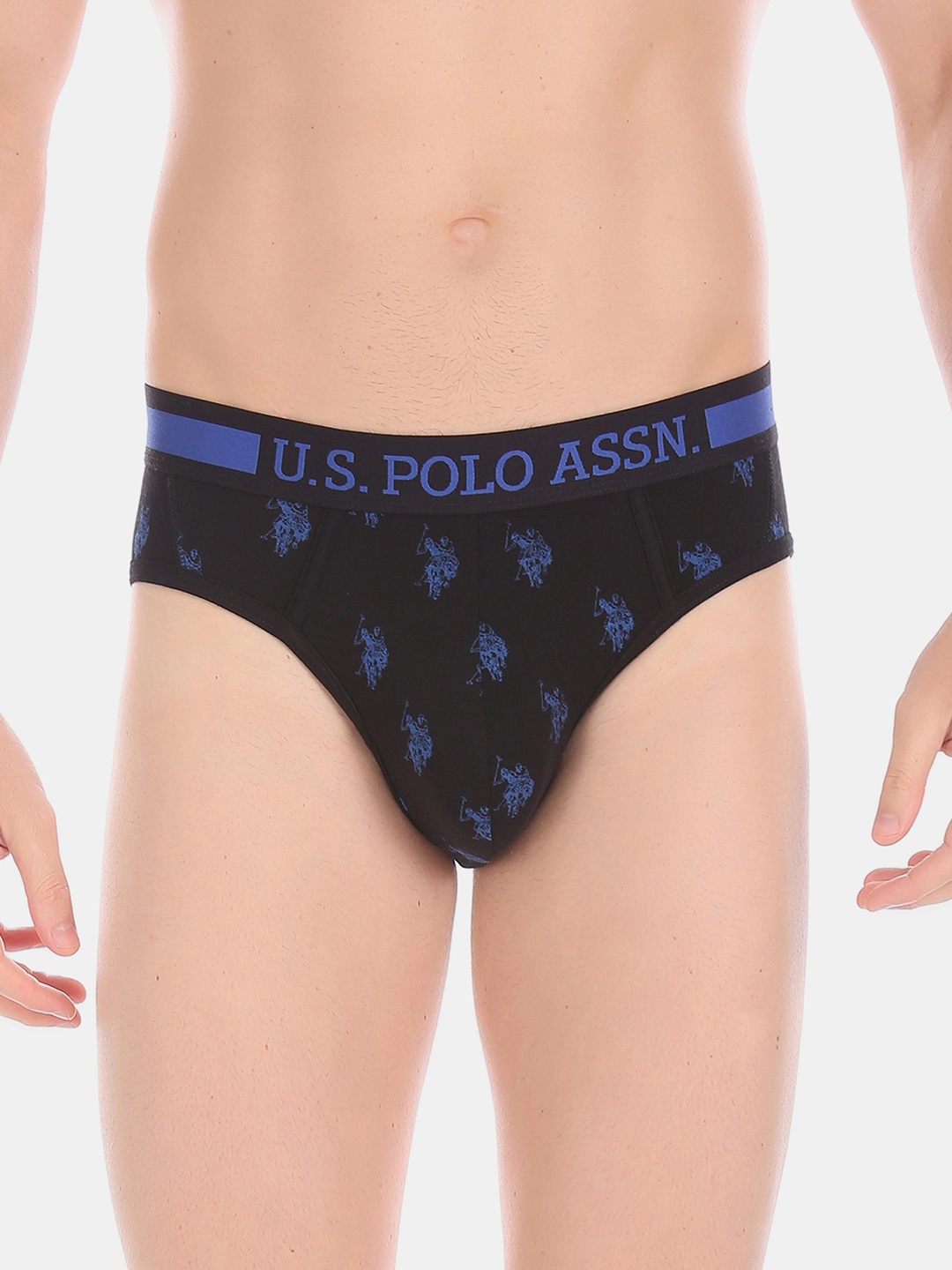 

U.S. Polo Assn. Men Black & Navy Blue Printed Modern Fit Briefs I111-002-PR-S