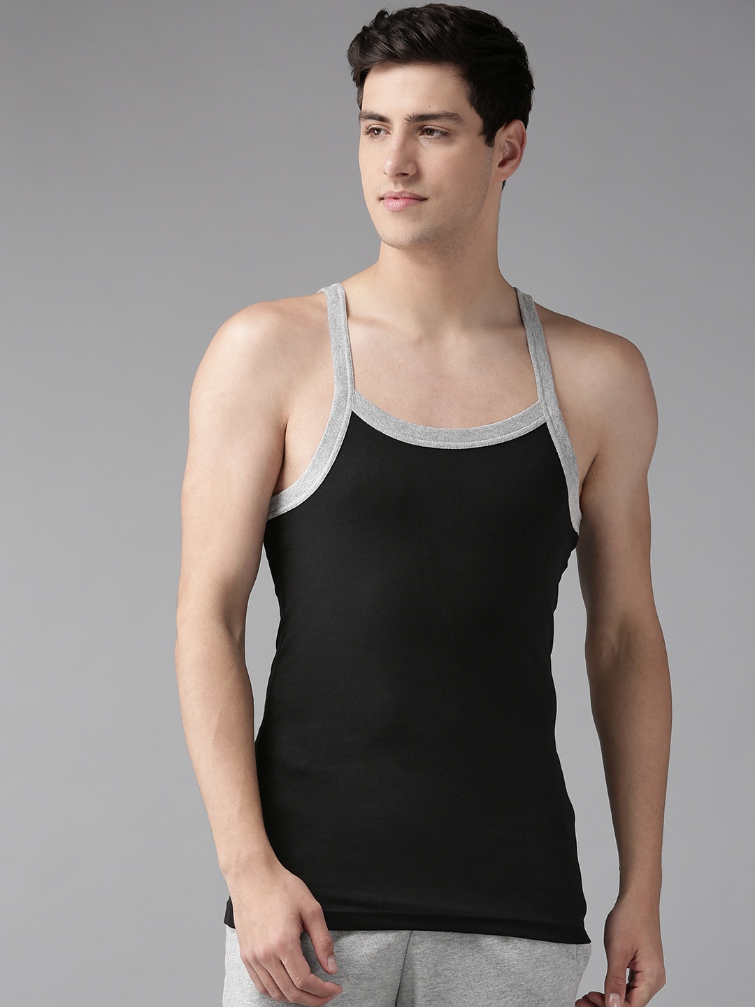 

U.S. Polo Assn. Men Black Solid Innerwear Vest