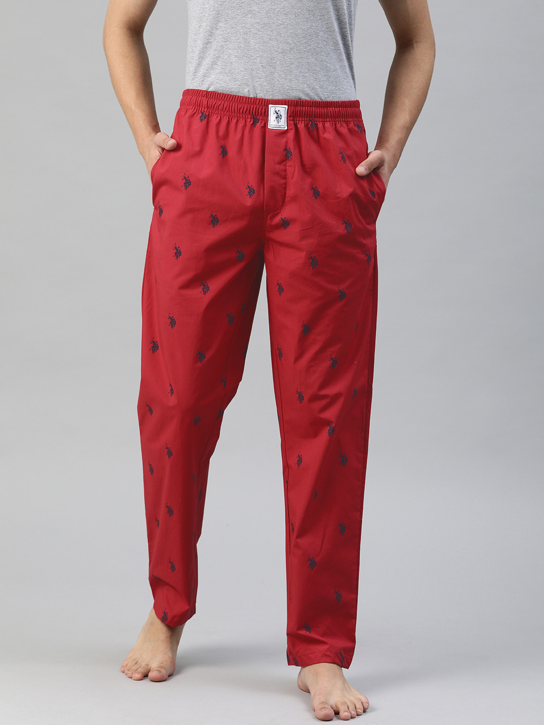 

U.S. Polo Assn. Men Black Printed Lounge Pants Y9I506-125-RR, Red