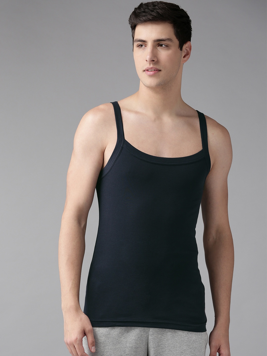 

U.S. Polo Assn. Men Navy Blue Solid Innerwear Vest