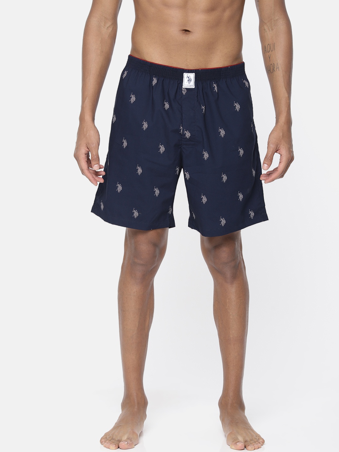 

U.S. Polo Assn. Men Navy Blue Printed Pure Cotton Boxers Y9I021-195-P1-XXL