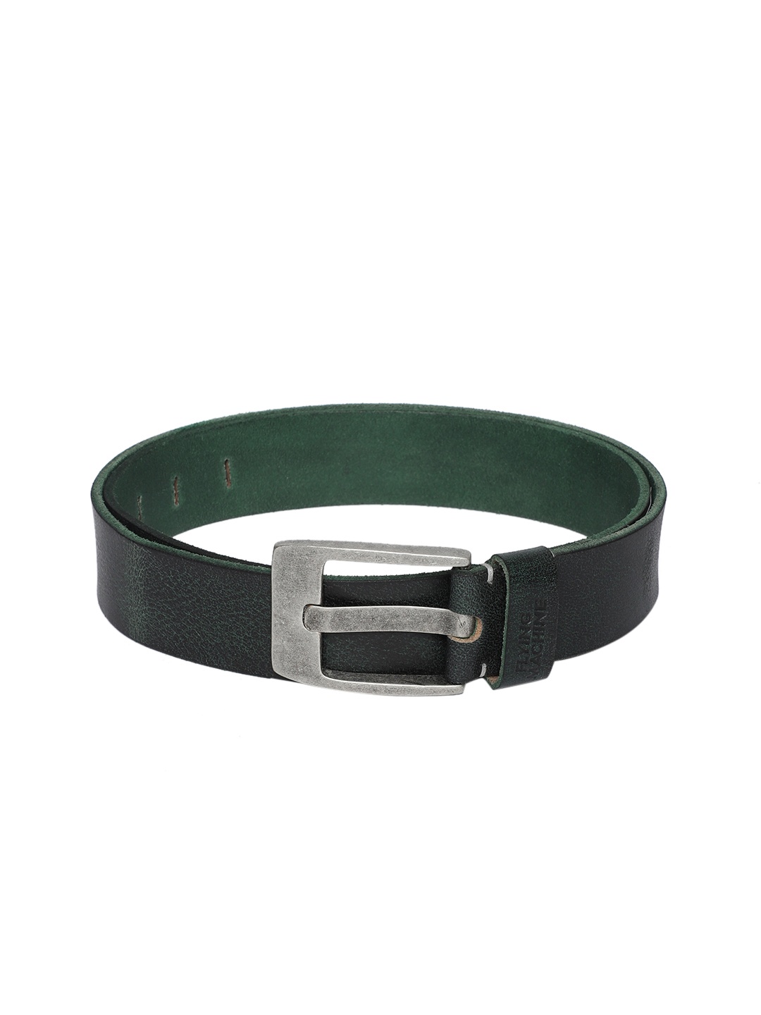

Flying Machine Men Green Solid Leather Belt