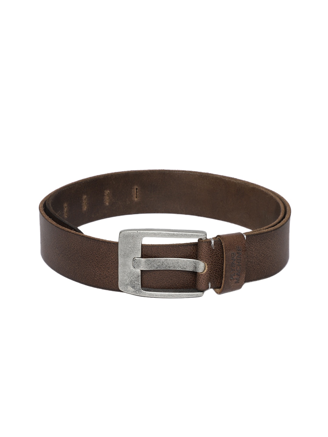 

Flying Machine Men Brown Solid Leather Belt